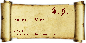 Hernesz János névjegykártya