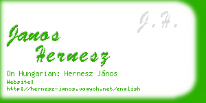 janos hernesz business card
